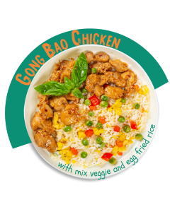 Gong Bao Chicken w/ Mix Veggie and Egg Fried Rice